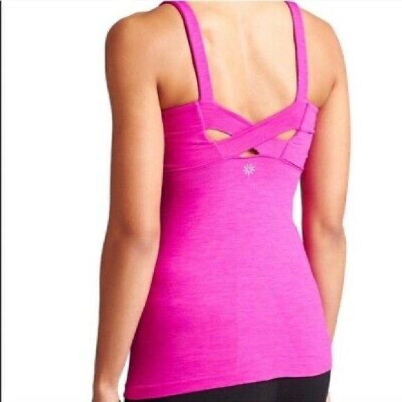 ATHLETA Intertwine Bra Tank Top Pink Small Yoga Athletic Stretch Gym - Picture 2 of 8